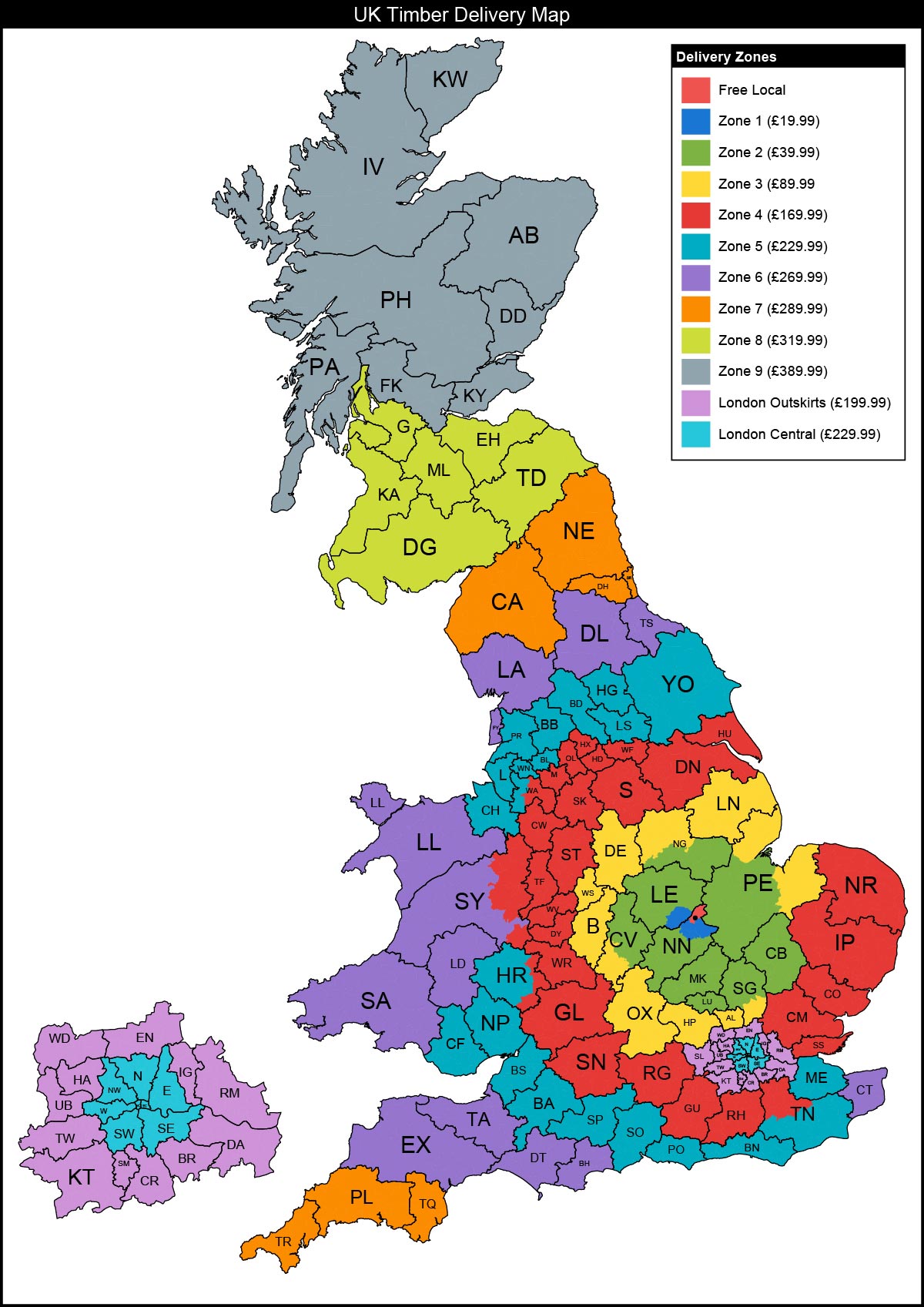 UK Timber Delivery Map