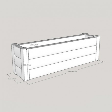 Brown LogLap Planter 2000x500