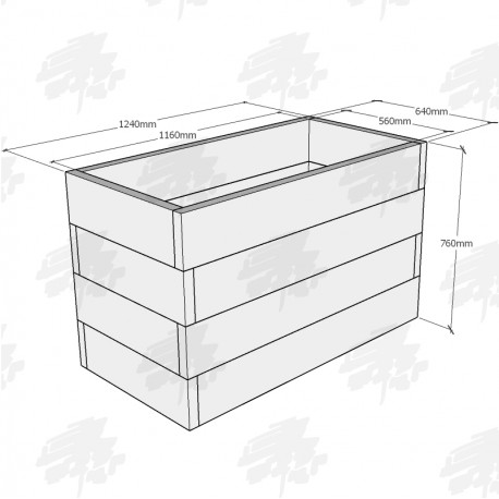 Planed Oak FlowerBed Kits - Rectangular - FREE EXPRESS DELIVERY