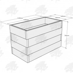 Planed Oak FlowerBed Kits - Rectangular - FREE EXPRESS DELIVERY