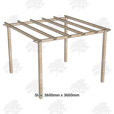 EasyFit British Larch/Douglas Fir Softwood Pergola Kit - FREE DELIVERY