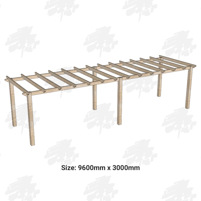 EasyFit Heavy Duty British Larch/Douglas Fir Softwood Ultima Walkway Pergola Kit - FREE DELIVERY