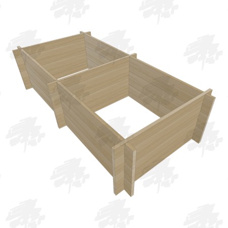 Split Rectangular Oak Slot Together Raised Bed Kit - FREE DELIVERY