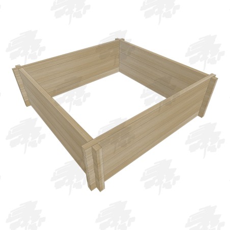 Square Heavyweight Oak Slot Together Raised Bed Kit - FREE DELIVERY