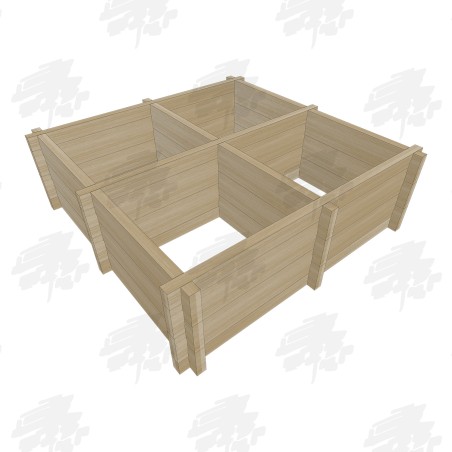 Square Herb Box Heavyweight Oak Slot Together Raised Bed Kit - FREE DELIVERY