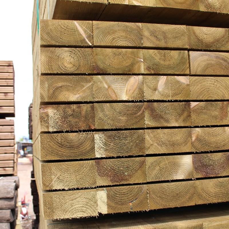 New 250 x 125 Green Treated Softwood Railway Sleepers