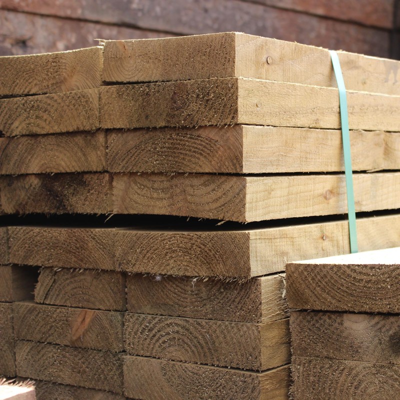 New 200 x 50 Green Treated Softwood Railway Sleepers