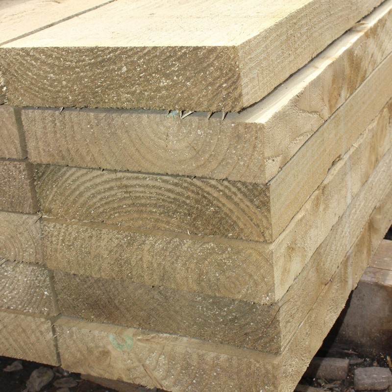 New 200 x 50 Green Treated Softwood Railway Sleepers