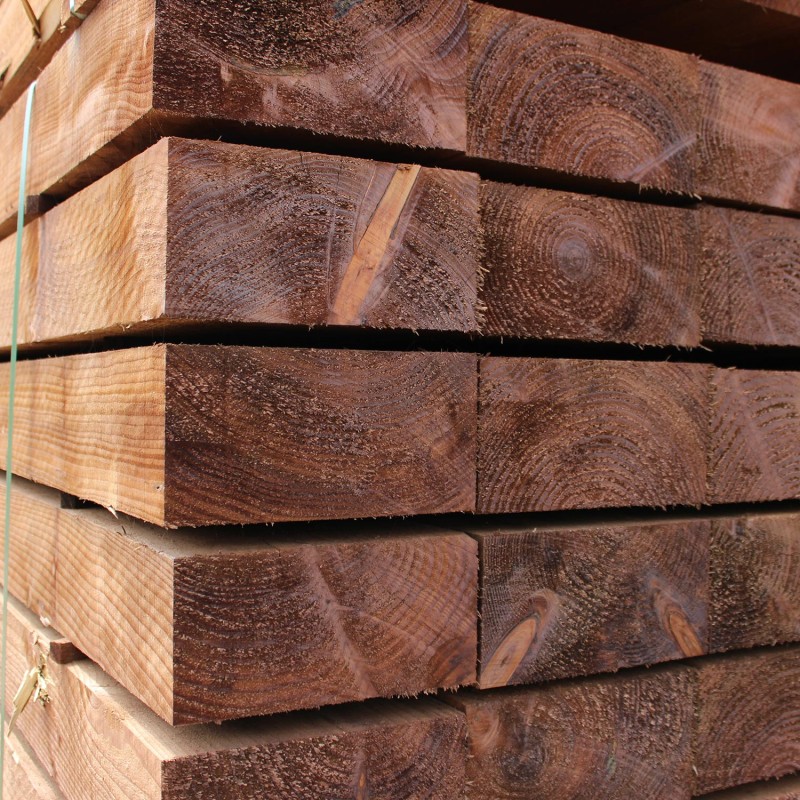 Pallet of New Brown Treated Softwood Sleepers - FREE EXPRESS DELIVERY