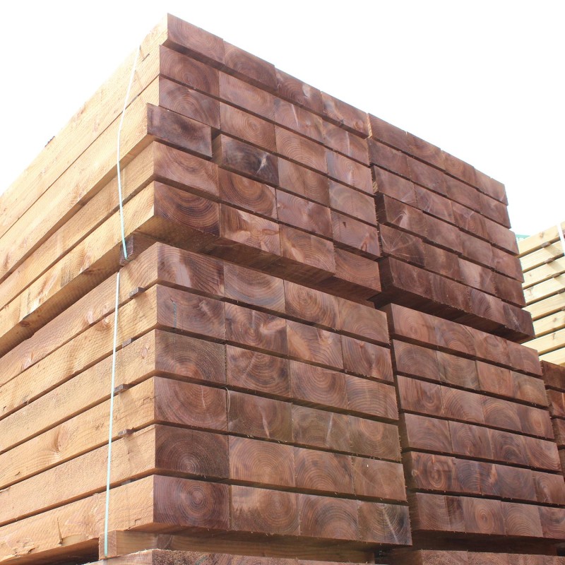 Pallet of New Brown Treated Softwood Sleepers - FREE EXPRESS DELIVERY