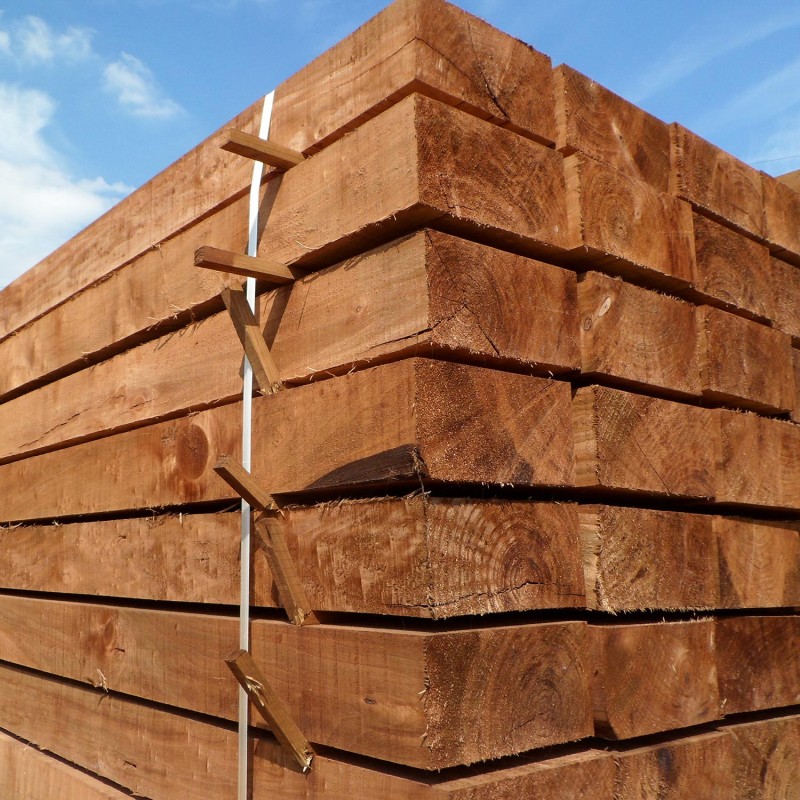 Pallet of New Brown Treated Softwood Sleepers - FREE EXPRESS DELIVERY