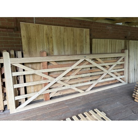 European Oak Field Gate 3.66m (CLEARANCE)