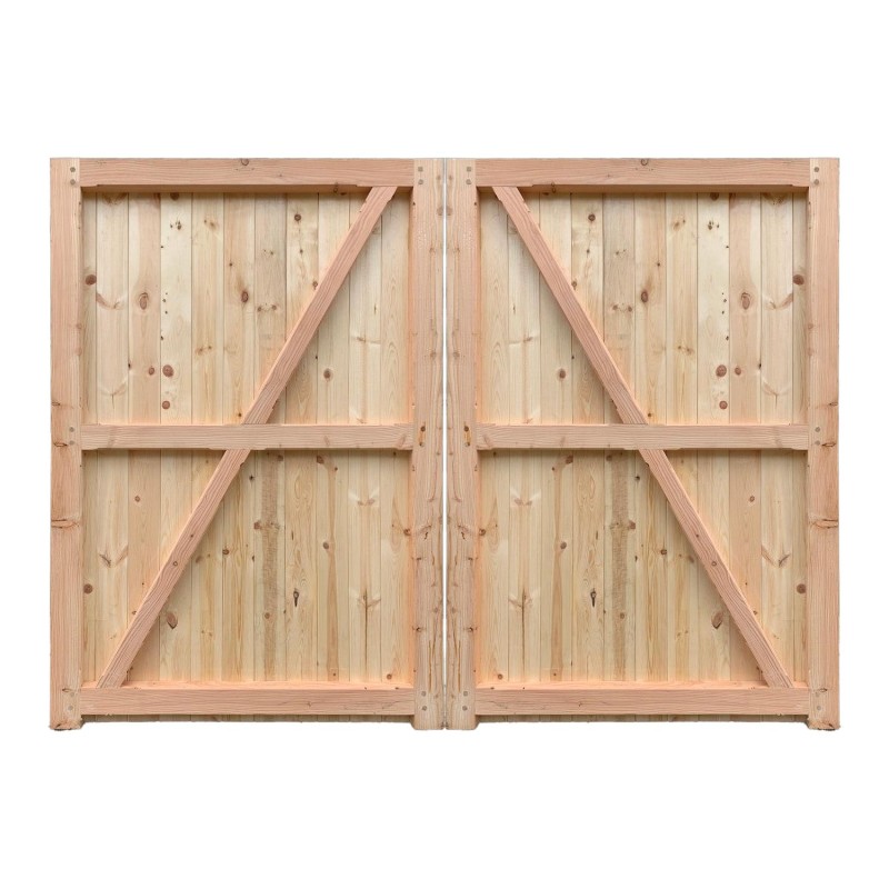 Pair of British Larch/Douglas Fir Flat Top Closeboard Driveway Gates