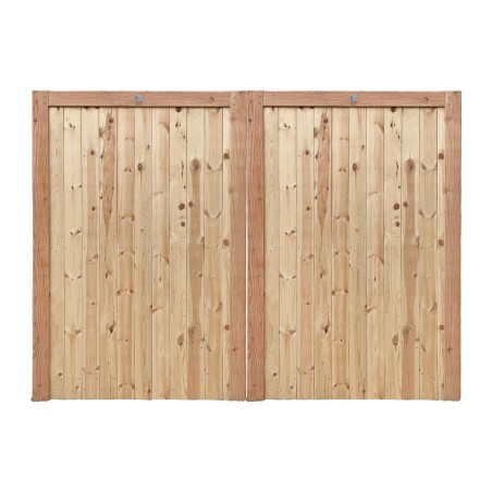 Pair of British Larch/Douglas Fir Flat Top Closeboard Driveway Gates